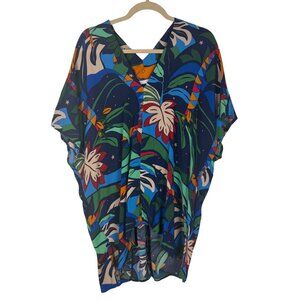 NWT $98 Karlie L Colorful Vintage Floral 70's Print Kaftan Dress Retro Boho